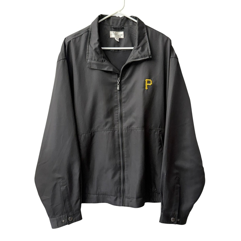 Cutter & Buck Jacket Men Large Black Pittsburgh Pirates MLB Windbreaker CB